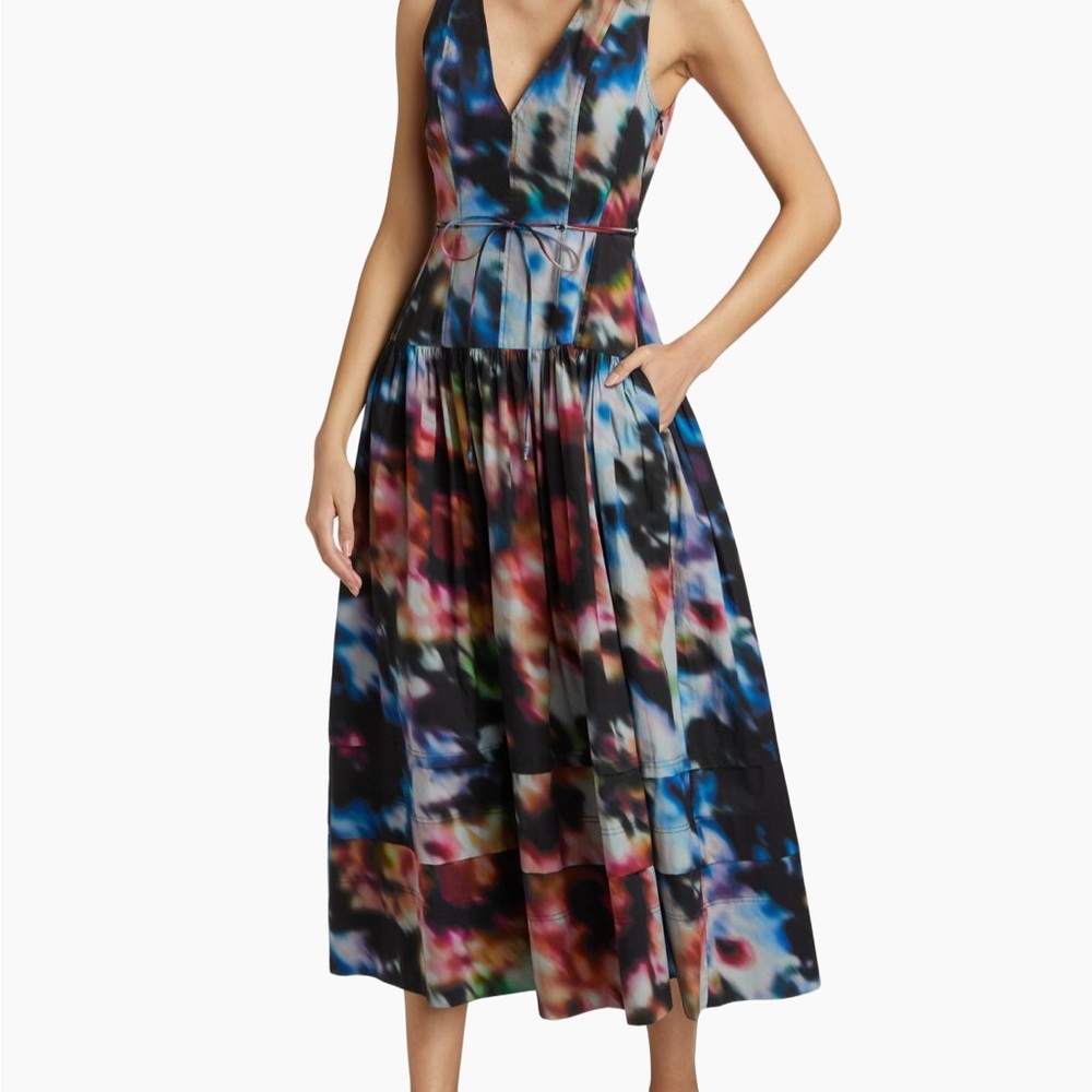Ulla Johnson Kiran Aura Multicolor Midi Dress